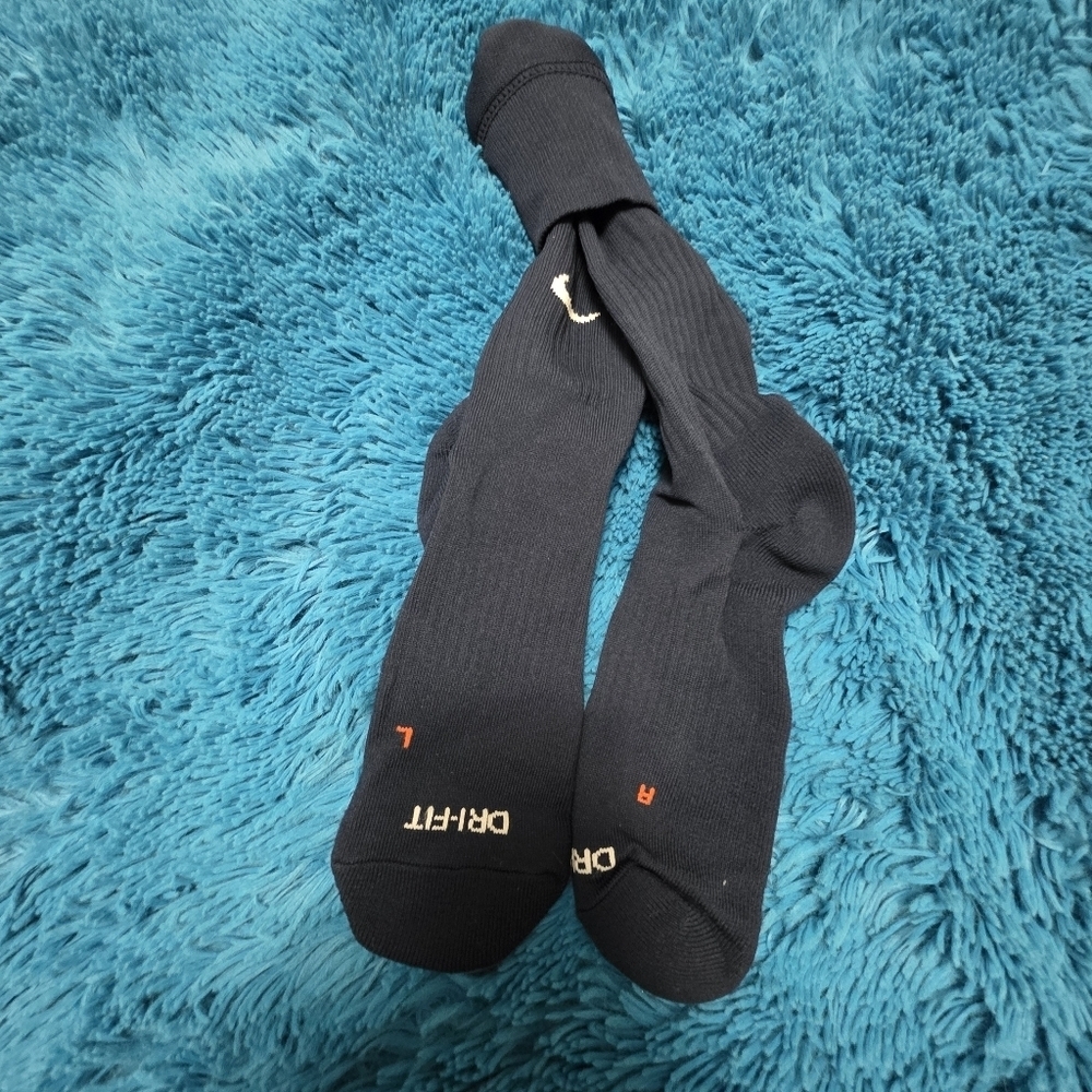 Nike Classic Cushioned Knee High Soccer Socks Navy Large Men (8-12) NWOT